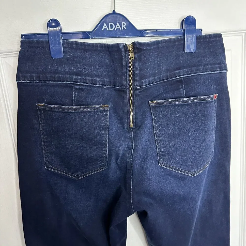 SPANX Signature Waist Skinny Jeans Women’s 32 Kirby Denim Back Zip 29” Inseam